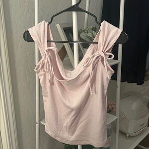 Hollister Light Pink Tank Top with Bow Accents